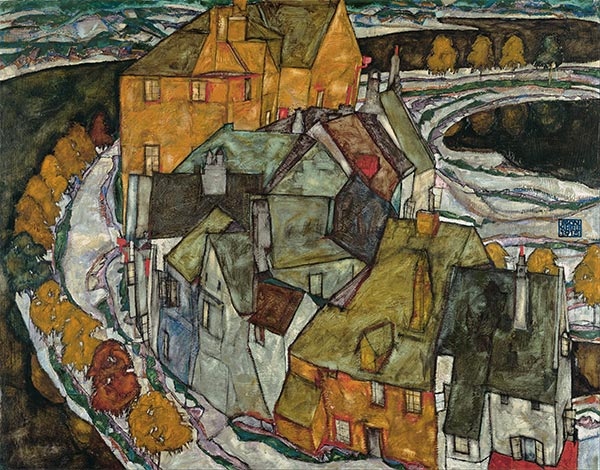 Der Häuserbogen II (Inselstadt), 1915 | Schiele | Giclée Leinwand Kunstdruck