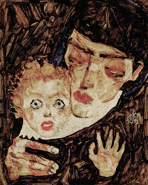 Schiele | Mother and Child II, 1912 | Giclée Canvas Print