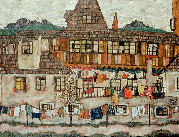 Haus mit trocknender Wäsche, 1917 | Schiele