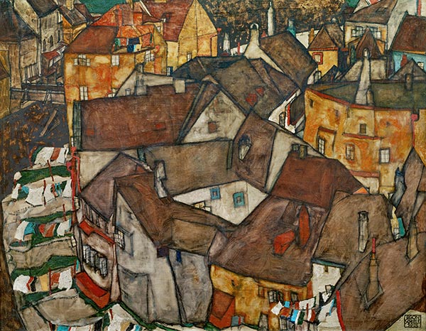 Krumau - Crescent of Houses (The Small City V), 1915 | Schiele