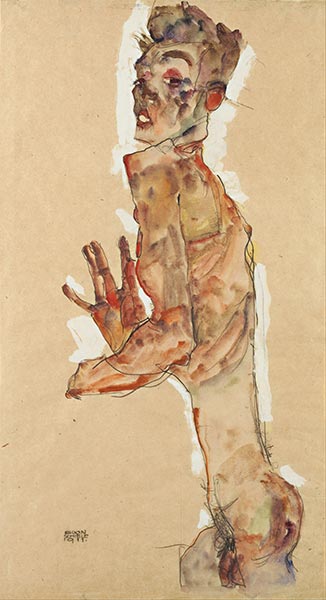 Self-Portrait with Splayed Fingers, 1911 | Schiele | Giclée Paper Print