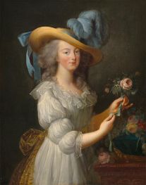 Marie Antoinette in Chemise-Kleid | Elisabeth-Louise Vigee Le Brun | Gemälde Reproduktion