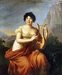 Madame de Staël, as 'Corinne', 1807 von Elisabeth-Louise Vigee Le Brun | Leinwand Kunstdruck