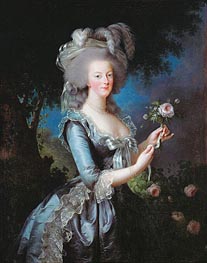 Marie Antoinette with a Rose | Elisabeth-Louise Vigee Le Brun | Gemälde Reproduktion