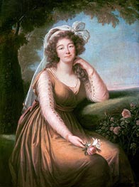 Comtesse du Barry Holding a Rose, 1778 von Elisabeth-Louise Vigee Le Brun | Leinwand Kunstdruck