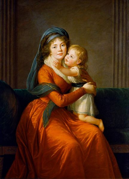 Porträt der Fürstin Alexandra Golitsyna und ihres Sohnes Piotr, 1794 | Elisabeth-Louise Vigee Le Brun | Giclée Leinwand Kunstdruck