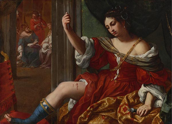 Elisabetta Sirani | Portia Wounding Her Thigh, 1664 | Giclée Canvas Print