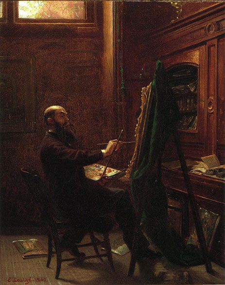 Worthington Whittredge in his Tenth Street Studio, 1865 | Leutze | Giclée Canvas Print