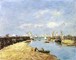 Trouville, the Jettys, Low Tide, 1896 by Eugene Boudin | Canvas Print