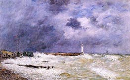 Le Havre, Heavy Winds off of Frascati, 1896 von Eugene Boudin | Leinwand Kunstdruck
