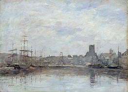 September Morning: Port of Fecamp, 1880 von Eugene Boudin | Leinwand Kunstdruck