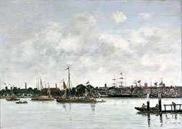 The Meuse at Dordrecht, 1874 von Eugene Boudin | Leinwand Kunstdruck
