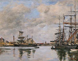 Eugene Boudin | Trouville, the Harbour | Giclée Canvas Print
