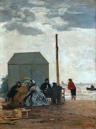 The Beach at Deauville | Eugene Boudin | Gemälde Reproduktion