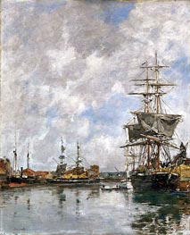 Deauville Harbor, 1891 by Eugene Boudin | Canvas Print