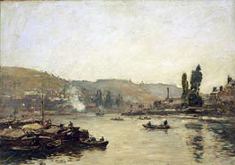 The Seine at Rouen, 1895 von Eugene Boudin | Leinwand Kunstdruck