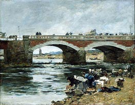 Washerwomen near a Bridge | Eugene Boudin | Painting Reproduction