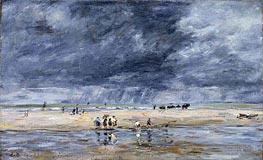 Figures on the Beach, 1893 by Eugene Boudin | Canvas Print