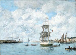 Port of Le Havre, c.1886 von Eugene Boudin | Leinwand Kunstdruck
