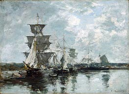Harbor Scene, n.d. von Eugene Boudin | Leinwand Kunstdruck