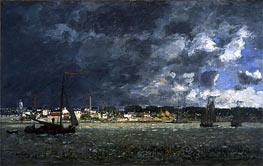 Storm over Antwerp, 1872 von Eugene Boudin | Leinwand Kunstdruck