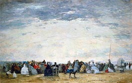 Eugene Boudin | Vacationers on the Beach at Trouville | Giclée Canvas Print