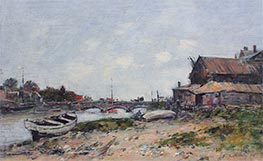 The Bridge over the River Touques at Deauville, 1894 by Eugene Boudin | Canvas Print