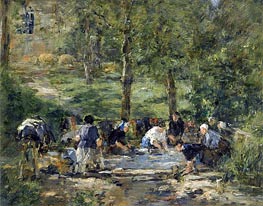 Wash House of the White Horse in Trouville | Eugene Boudin | Painting Reproduction