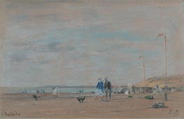 Beach Scene, 1864 von Eugene Boudin | Papier-Kunstdruck