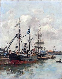 Trouville, the Harbour, 1894 von Eugene Boudin | Leinwand Kunstdruck