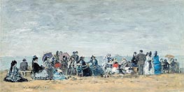 Eugene Boudin | The Beach at Trouville, 1872 | Giclée Canvas Print