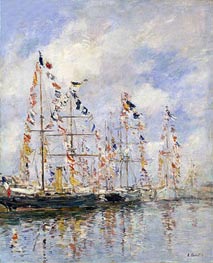 Yacht Basin at Trouville-Deauville, c.1895/96 by Eugene Boudin | Canvas Print