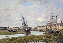 Der Hafen von Trouville, 1882 von Eugene Boudin | Leinwand Kunstdruck