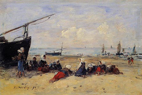 Strand bei Berck, 1894 | Eugene Boudin | Giclée Leinwand Kunstdruck