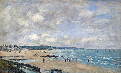 The Beach at Trouville, 1893 | Eugene Boudin | Giclée Leinwand Kunstdruck