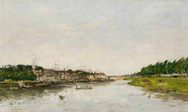 Einfahrt in den Hafen von Saint-Valéry-sur-Somme, 1891 | Eugene Boudin | Giclée Leinwand-Kunstdruck