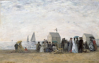 The Beach at Trouville, 1867 | Eugene Boudin | Giclée Canvas Print