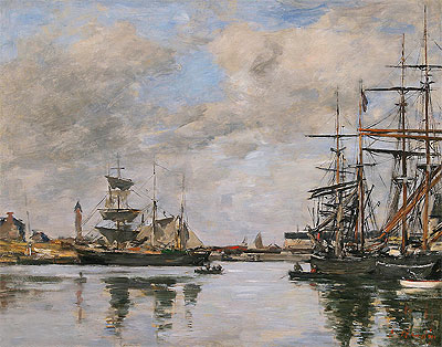 Trouville, the Harbour, c.1883/87 | Eugene Boudin | Giclée Leinwand Kunstdruck