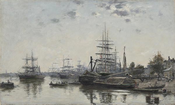 View of Bordeaux, 1874 | Eugene Boudin | Giclée Leinwand Kunstdruck