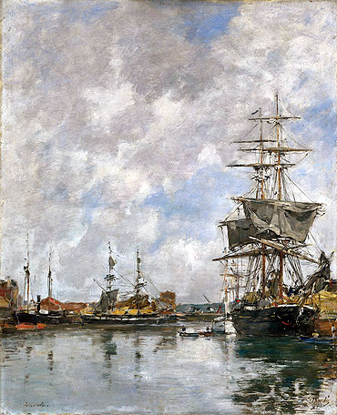 Deauville Harbor, 1891 | Eugene Boudin | Giclée Leinwand Kunstdruck
