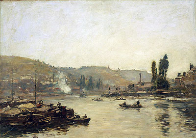 The Seine at Rouen, 1895 | Eugene Boudin | Giclée Canvas Print