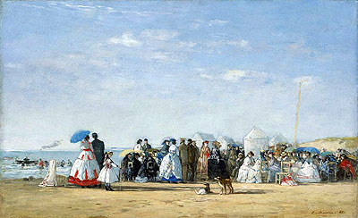 Vornehme Figuren am Strand, 1865 | Eugene Boudin