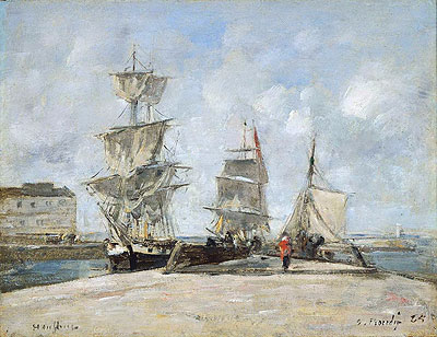 Harbor at Honfleur, 1865 | Eugene Boudin | Giclée Leinwand Kunstdruck