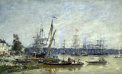 Harbor at Bordeaux, 1874 | Eugene Boudin | Giclée Canvas Print