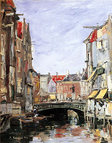 The Place Ary Scheffer, Dordrecht, 1884 | Eugene Boudin | Giclée Canvas Print