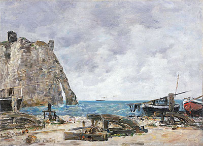Beach at Etretat, 1890 | Eugene Boudin | Giclée Leinwand Kunstdruck