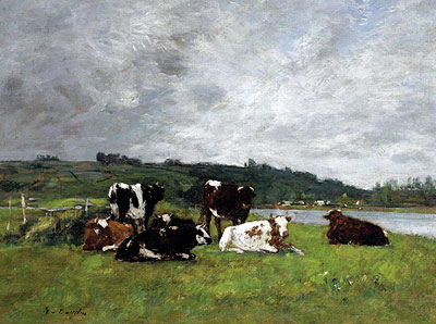 Cows in the Pasture, c.1880/85 | Eugene Boudin