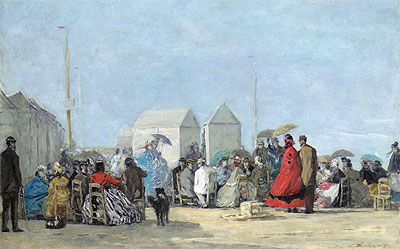 Beach Scene at Trouville, 1864 | Eugene Boudin | Giclée Canvas Print