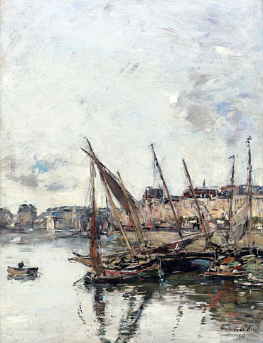 The Harbour of Trouville, Low Tide, 1894 | Eugene Boudin | Giclée Canvas Print