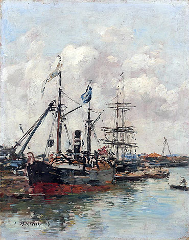 Trouville, the Harbour, 1894 | Eugene Boudin | Giclée Leinwand Kunstdruck